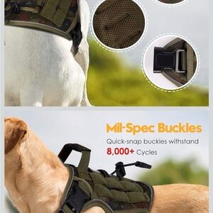 Tactical Dog Harness with Mil-Spec Buckles - Camouflage